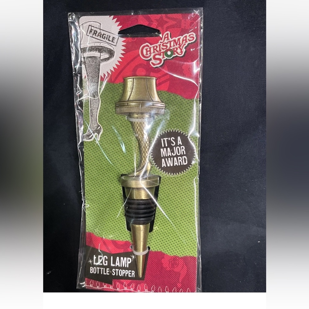 NIP Sealed-“A Christmas Story” Leg Lamp Bottle Stopper Holiday Wine Saver Cork